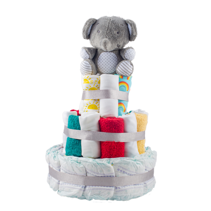 Multi-Coloured Nappy Cake