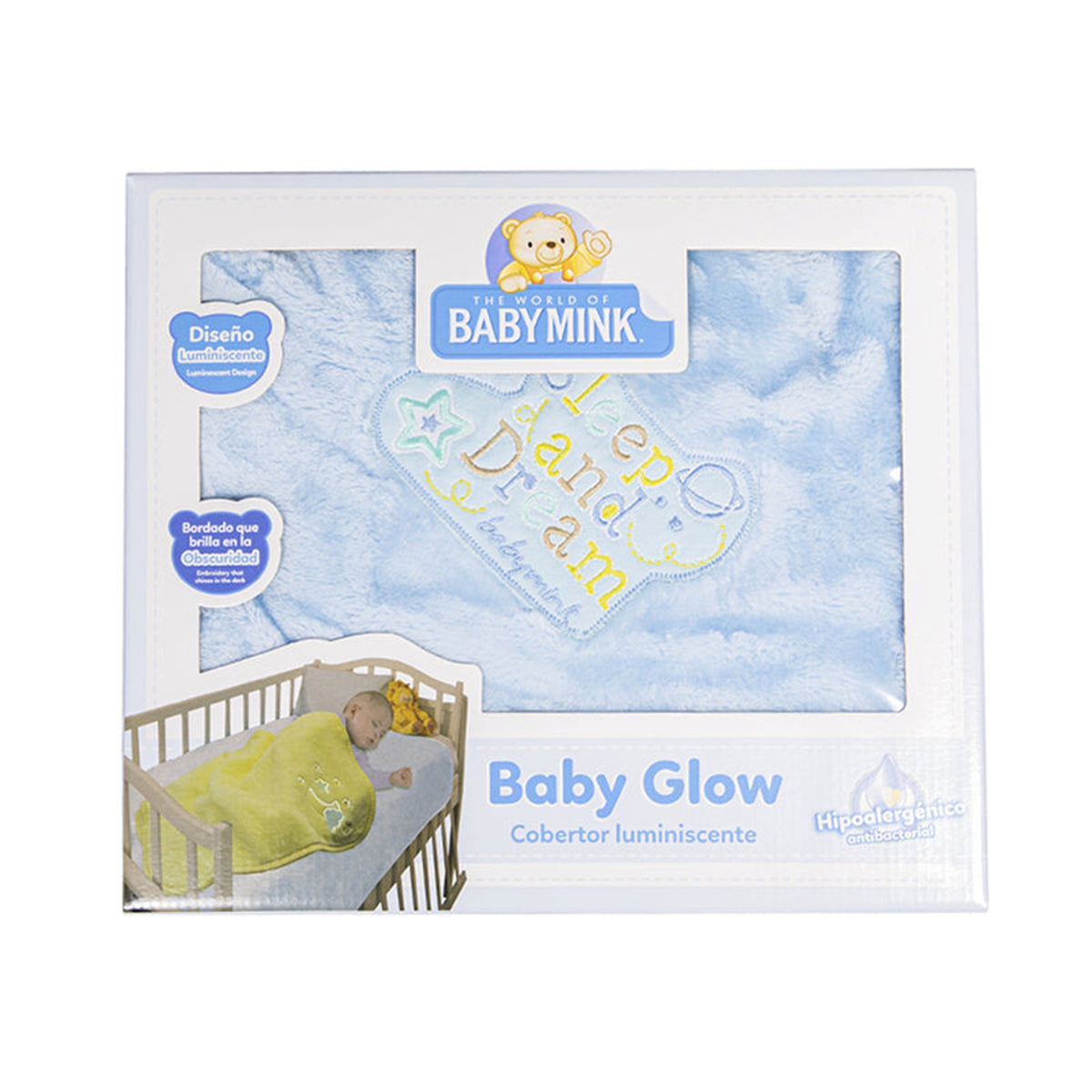 Baby Mink Glow Blanket - Blue